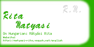rita matyasi business card
