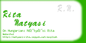 rita matyasi business card